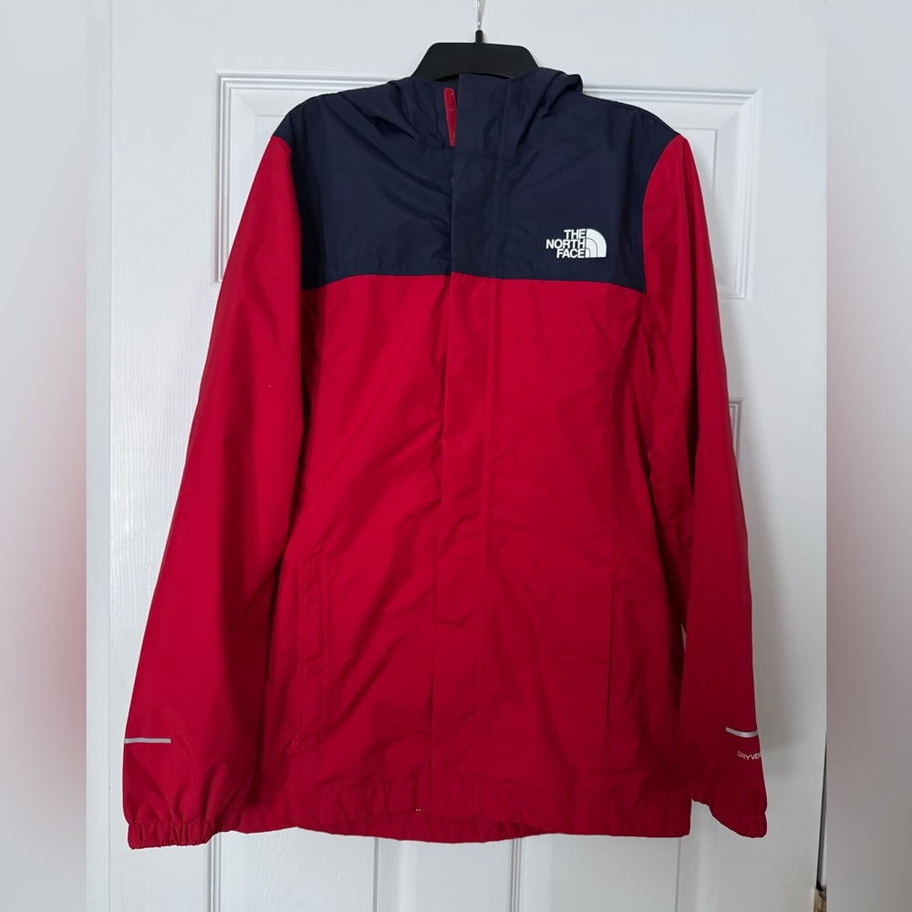 The North Face Kids Red and Black Raincoat